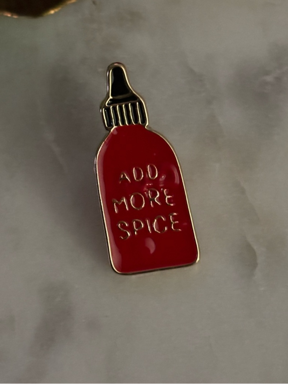 Red 'Add More Spice' Enamel Pin